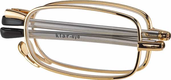 Klar Eye Folding Power Pocket Reading Glasses Men And Women Powers +0.75 To +3.50+1.25 Power Gold