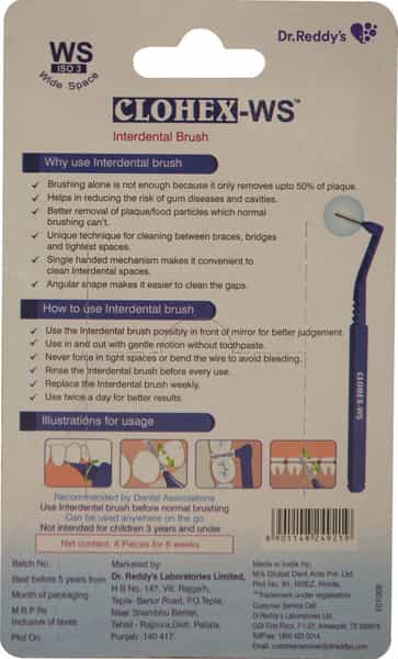 Dr Reddy's Clohex Interdantal Brush (Ws)