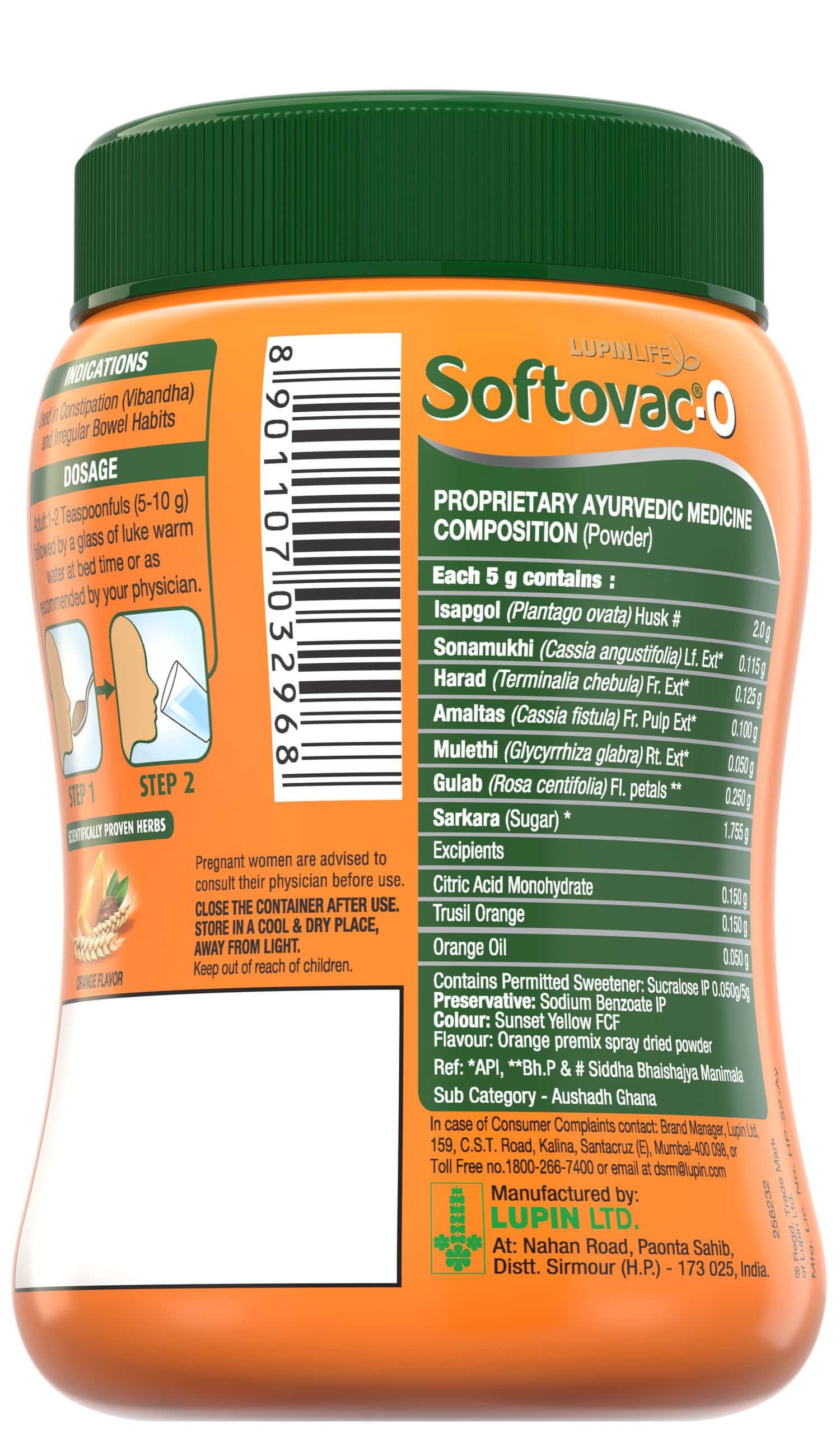 Buy Softovac O Orange Constipation Powder Container Of 80