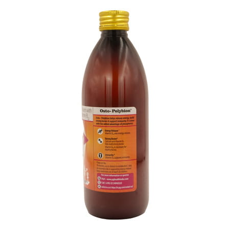Osto Polybion Strawberry Flavour Syrup | Supports Bone Development| 300 Ml