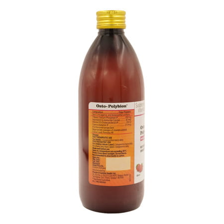 Osto Polybion Strawberry Flavour Syrup | Supports Bone Development| 300 Ml