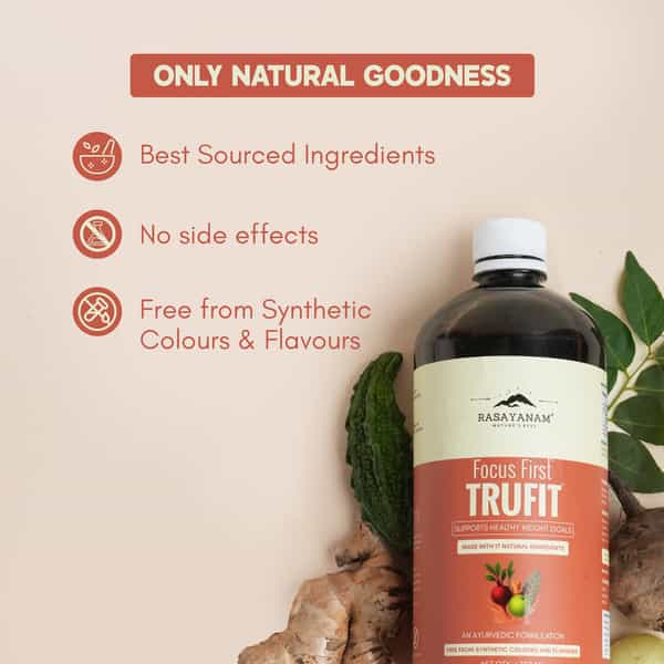 Rasayanam Trufit Juice| Herbal Weight Support | Garcinia | Green Tea | Amla & Moringa | 750Ml