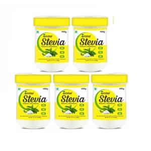 Zindagi Stevia Powder|100% Natural Spoonable White Powder Extract| Keto Diet |400gm |pack Of 5