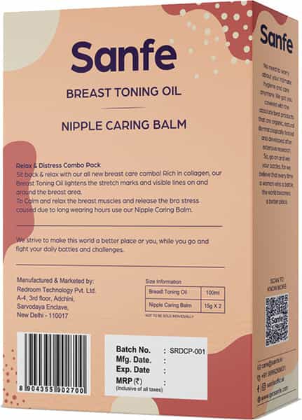 Sanfe Relaxing And Distressing Combo (Breast Toning Oil 100 Ml +Nipple Caring Balm 60 Ml)