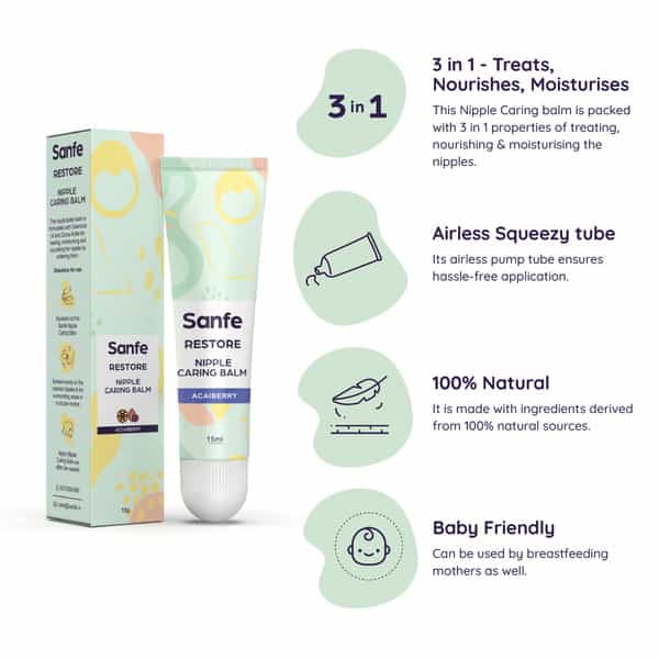 Sanfe Relaxing And Distressing Combo (Breast Toning Oil 100 Ml +Nipple Caring Balm 60 Ml)