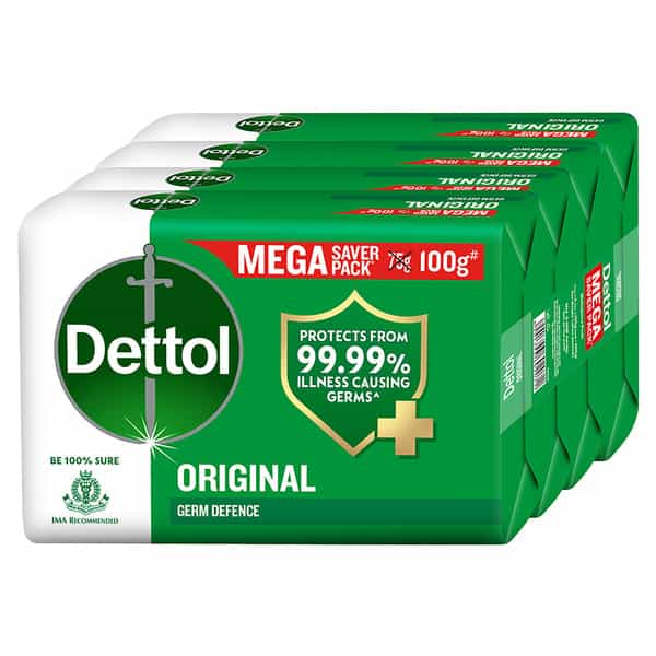 Dettol Original Germ Protection Bathing Soap Bar 100G Pack Of 4