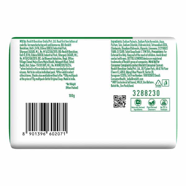 Dettol Original Germ Protection Bathing Soap Bar 100G Pack Of 4
