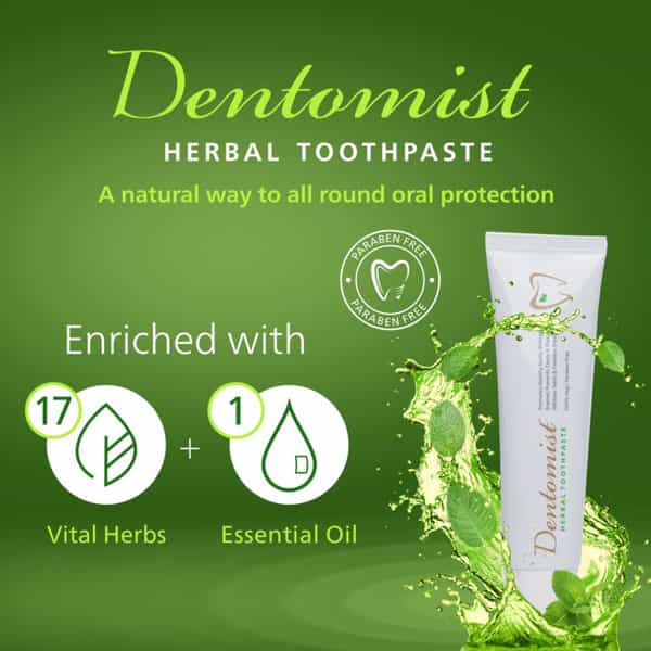 Dentomist Herbal Toothpaste - 100 Gm | Paraben Free | Complete Protection (Pack Of 2)