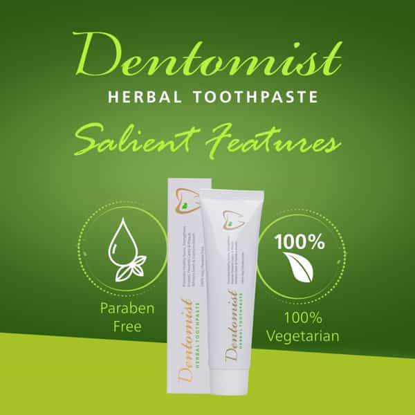 Dentomist Herbal Toothpaste - 100 Gm | Paraben Free | Complete Protection (Pack Of 2)