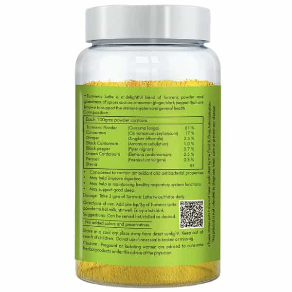 Herbal Hills Turmeric Latte 100 Gm Haldi Milk Powder Turmeric Milk Instant Mix (100 Gms Pack Of 5)