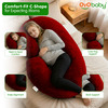 Oyo Baby C Shaped Pregnancy Pillow For Sleeping With Washable Premium Velvet Cover (Maroon)