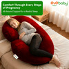 Oyo Baby C Shaped Pregnancy Pillow For Sleeping With Washable Premium Velvet Cover (Maroon)