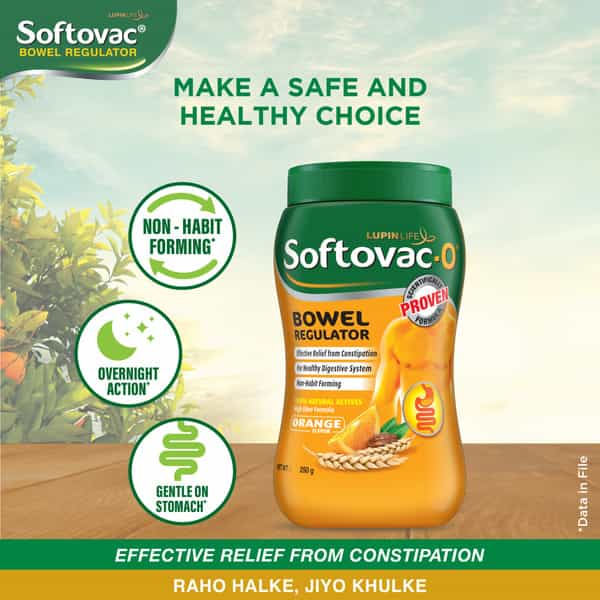 Softovac O Orange Flavour Constipation Powder 250 G