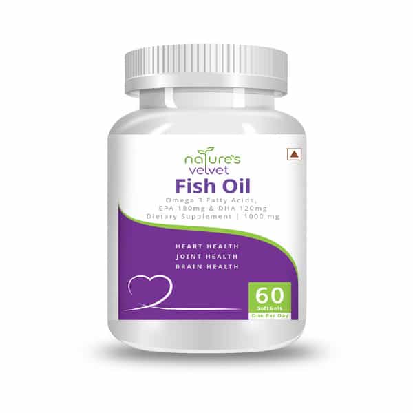 Natures Velvet Fish Oil Omega 3 | 60 Softgels | 1000Mg