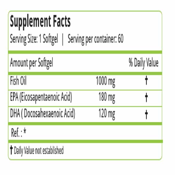 Natures Velvet Fish Oil Omega 3 | 60 Softgels | 1000Mg