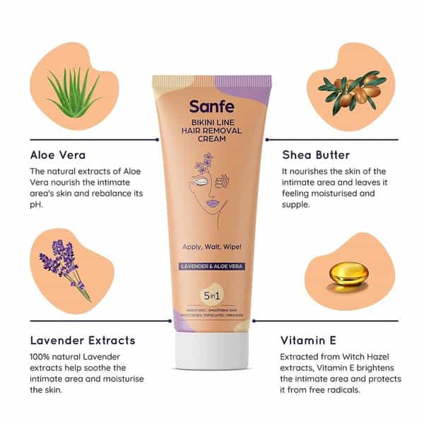 Sanfe Bikini Line Hair Removal Cream - 100 Gm Lavender