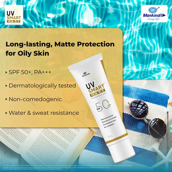 Uv Smart Matt Spf 50+ Sunscreen Gel 50 Gm
