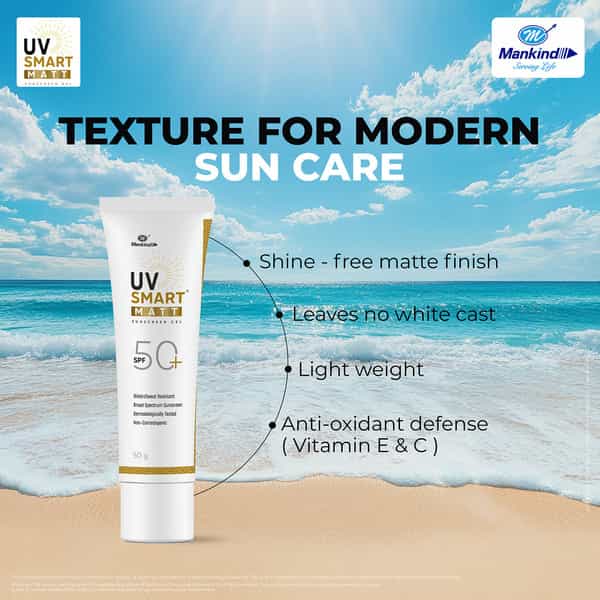 Uv Smart Matt Spf 50+ Sunscreen Gel 50 Gm