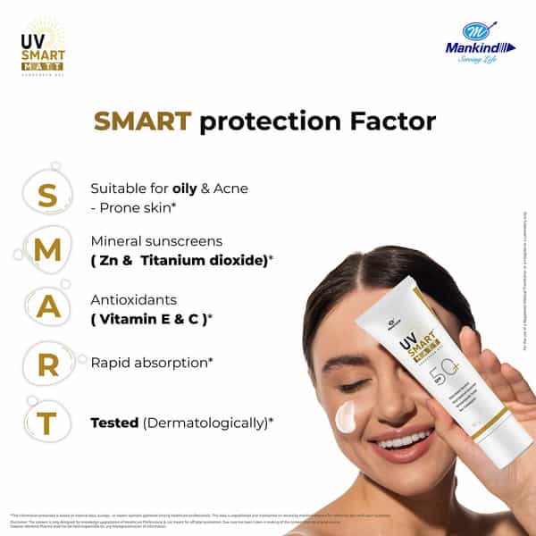 Uv Smart Matt Spf 50+ Sunscreen Gel 50 Gm