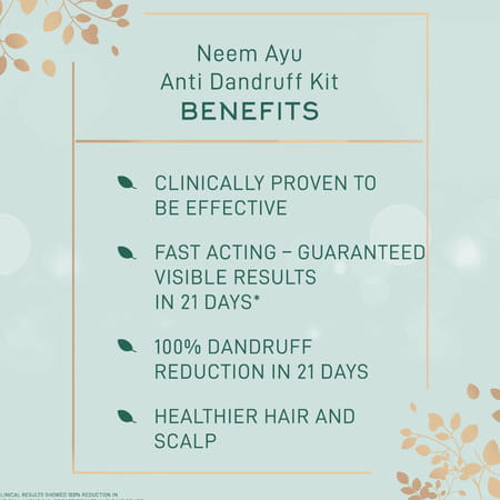 Neem Ayu Expert Anti Dandruff Kit| Clinically Proven To Reduce Dandruff By 99.99%