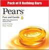 Pears Moisturising Bathing Bar Soap With Glycerine Pure & Gentle - (125G X 8)