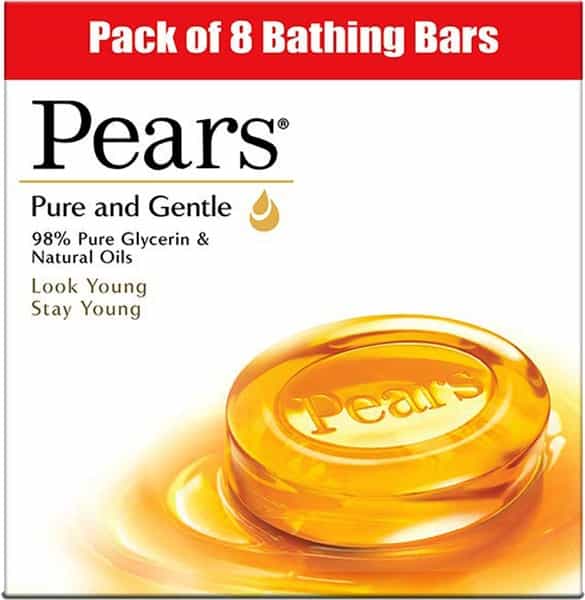 Pears Moisturising Bathing Bar Soap With Glycerine Pure & Gentle - (125G X 8)