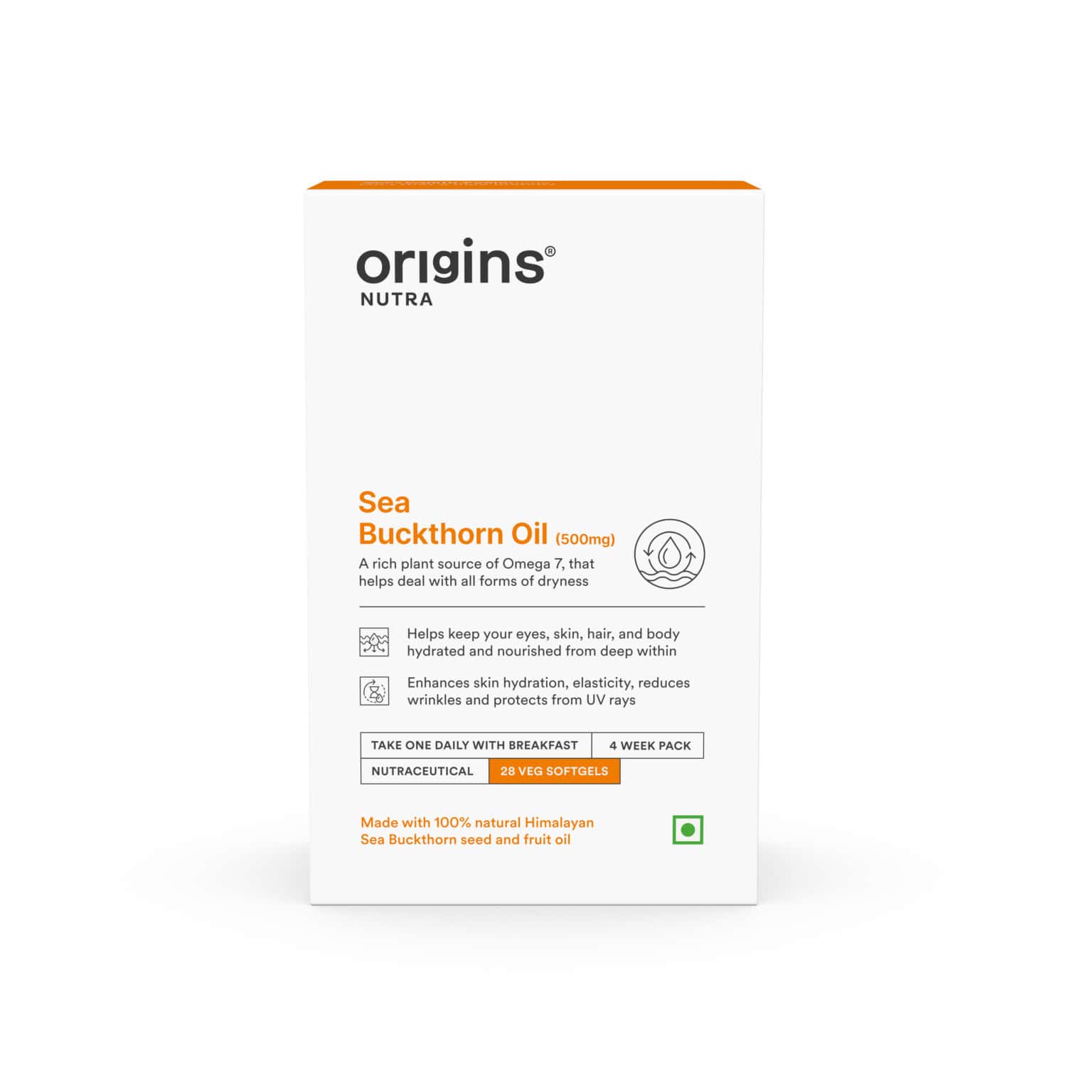 Origins Nutra Sea Buckthorn Oil |reduce Wrinkles & Pigmentation-28 Capsules