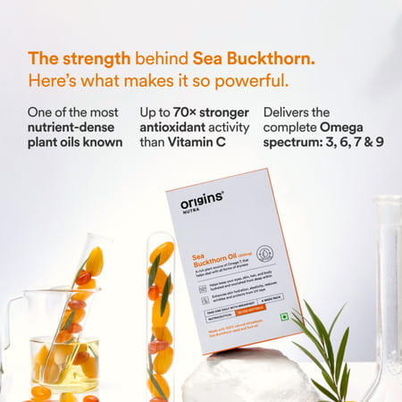 Origins Nutra Sea Buckthorn Oil |Reduce Wrinkles & Pigmentation-28 Capsules