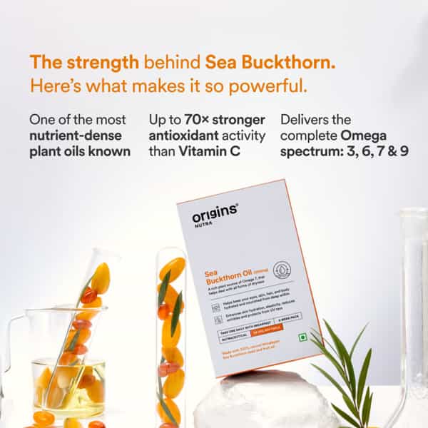 Origins Nutra Sea Buckthorn Oil |Reduce Wrinkles & Pigmentation-28 Capsules