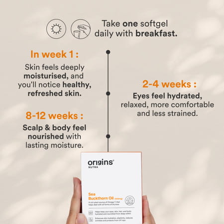 Origins Nutra Sea Buckthorn Oil |Reduce Wrinkles & Pigmentation-28 Capsules