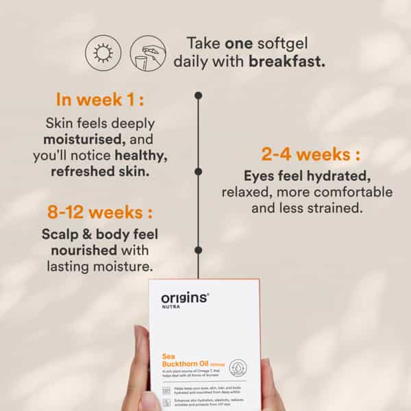 Origins Nutra Sea Buckthorn Oil |Reduce Wrinkles & Pigmentation-28 Capsules
