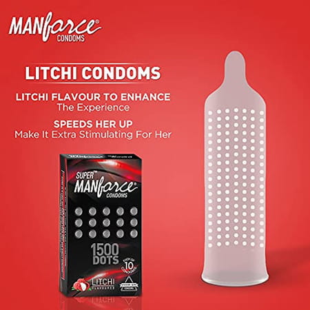 Manforce Multi-Variant Flavoured Condoms - 10 Pieces (Pack Of 6) Transparent Large