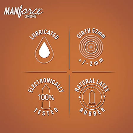 Manforce Multi-Variant Flavoured Condoms - 10 Pieces (Pack Of 6) Transparent Large