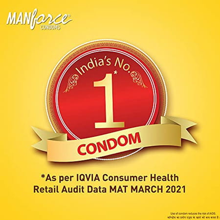 Manforce Multi-Variant Flavoured Condoms - 10 Pieces (Pack Of 6) Transparent Large