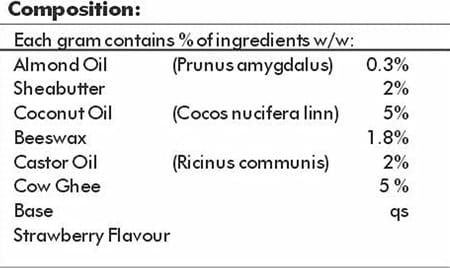 Ayur Champ Lip Balm - Lip Gel With Strawberry Flavour - 5gms Pack Of 5