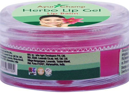 Ayur Champ Lip Balm - Lip Gel With Strawberry Flavour - 5gms Pack Of 5