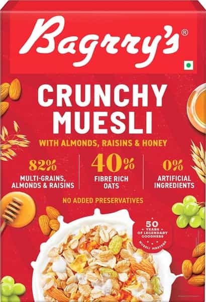 Bagrrys Crunchy Muesli Crunchy Oat Clusters With Almondsraisins & Honey 500G
