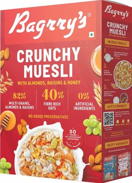Bagrrys Crunchy Muesli Crunchy Oat Clusters With Almondsraisins & Honey 500G