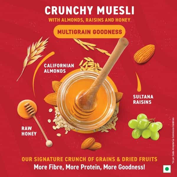 Bagrrys Crunchy Muesli Crunchy Oat Clusters With Almondsraisins & Honey 500G