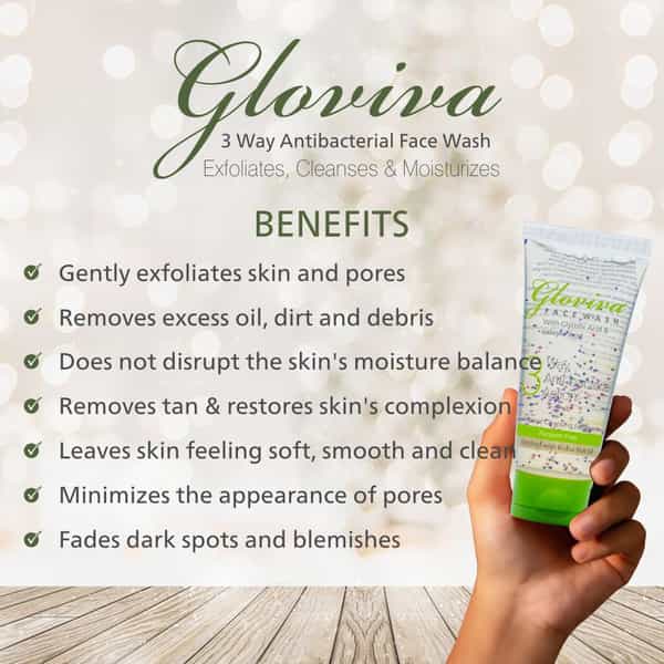 Gloviva 3 Way Antibacterial Face Wash 100 Ml | Salicylic Acid 0.5 % | Soap Free (Pack Of 3)