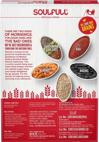 Tata Soulfull 0% Added Sugar Millet Muesli 400G