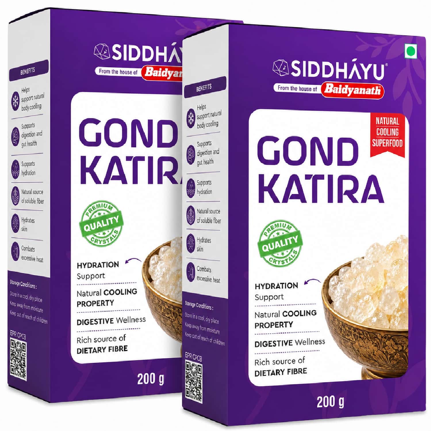 Baidyanath Asli Ayurved Gond Katira (Tragacanth Gum) 200g (Pack Of 2) Natural Edible Gum