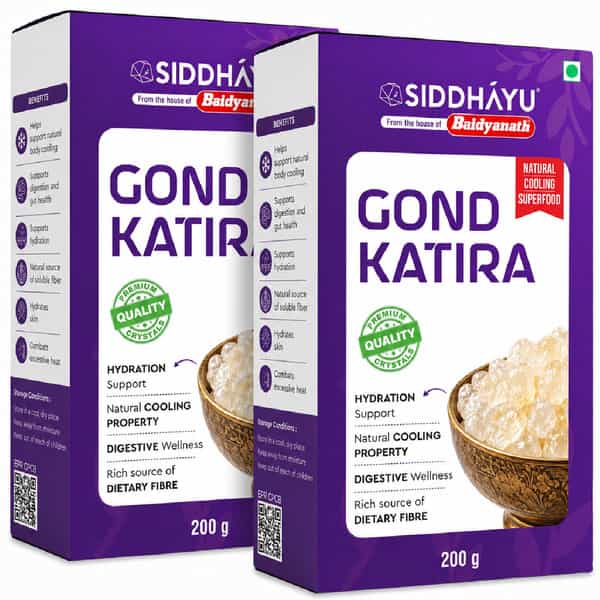 Baidyanath Asli Ayurved Gond Katira (Tragacanth Gum) 200G (Pack Of 2) Natural Edible Gum