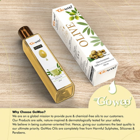 Go Woo 100% Pure Olive Oil Carrier Oil For Essential Oils 100 Ml