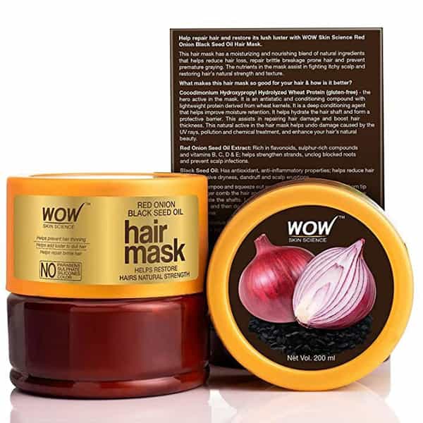 Wow Skin Science Red Onion Black Seed Oil Hair Mask|Red Onion Seed Oil Extract, Black Seed Oil|200Ml