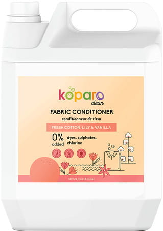 Koparo Fabric Conditioner - Fresh Cotton, Lily & Vanilla - Natural & Non Toxic, Soft & Shine-5 Liter