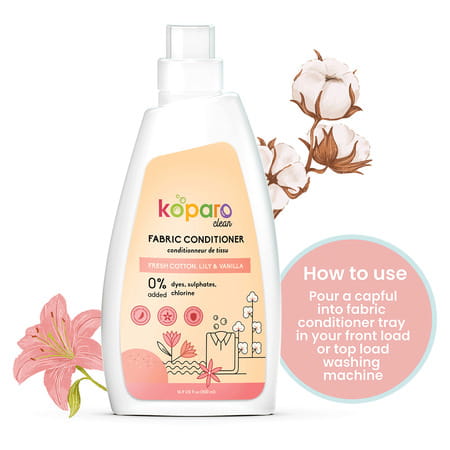 Koparo Fabric Conditioner - Fresh Cotton, Lily & Vanilla - Natural & Non Toxic, Soft & Shine-5 Liter