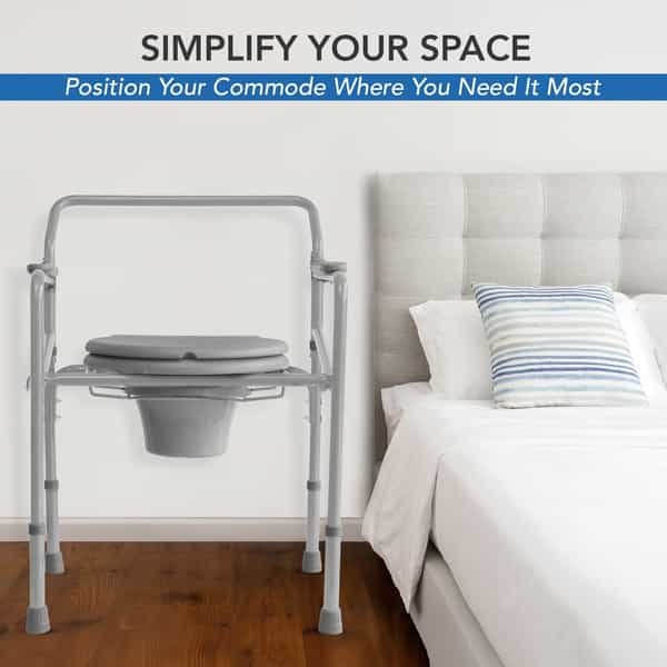 Everactiv Height Adjustable Commode Chair With Lid And Bucket