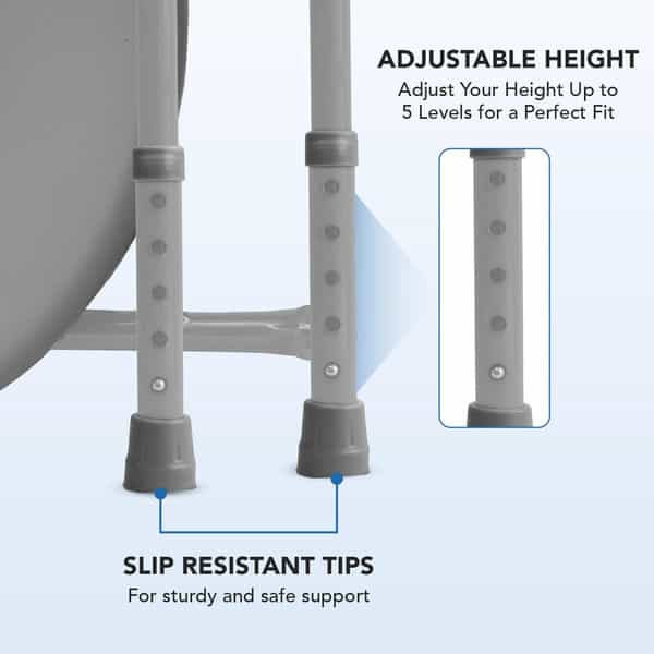 Everactiv Height Adjustable Commode Chair With Lid And Bucket
