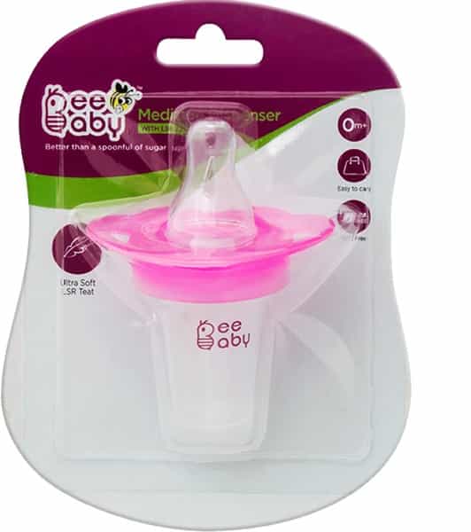 Beebaby Medicine Dispenser With Soft Silicone Nipple For Newborn. (Pink)